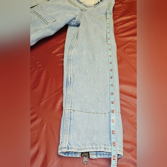 Levis Premium Retro Sherpa Trucker Jacket  Long Zip Bell Sleeves szM E.U.C. - Picture 7 of 12